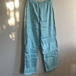 Soft Surroundings Teal Satin Pants